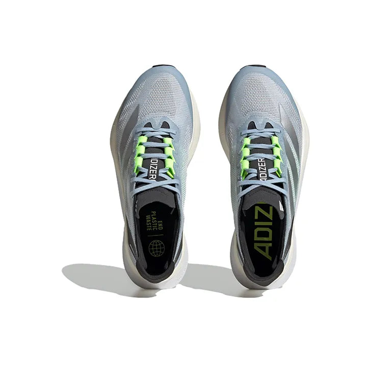 Adi_das adizero Boston 12 Mesh Low-Top Carbon Plate Running Shoes Women's Blue Silver Black