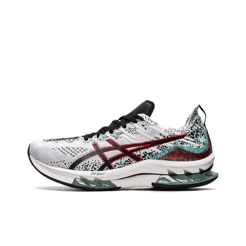 ASI_CS Gel Kinsei Blast Low-Top Casual Running Shoes for Men in White and Red