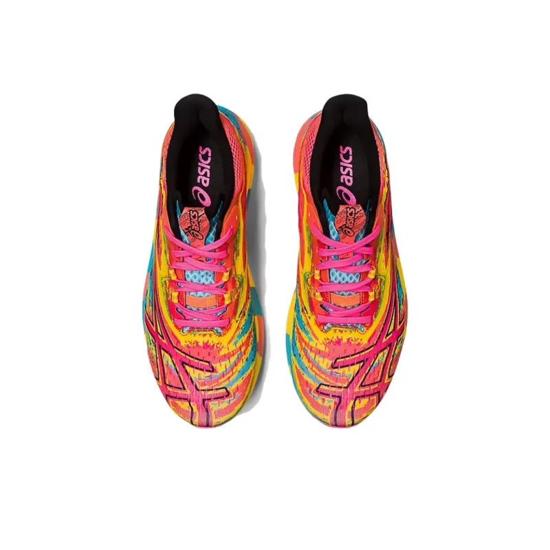 Asi_cs Noosa Tri 15 cushioning, abrasion resistance, and elasticity low-top training running shoe for men, yellow, pink, and blue.
