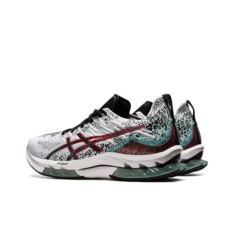 ASI_CS Gel Kinsei Blast Low-Top Casual Running Shoes for Men in White and Red