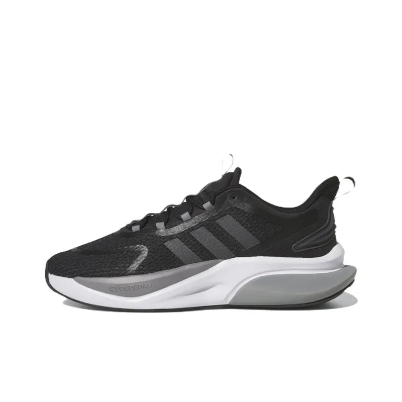 Adi_das Alphabet Bounce+ Comfort Fabric Abrasion-Resistant, Breathable Low-Top Casual Training Long-Distance Running Shoes for Men, Black, Single-Layer