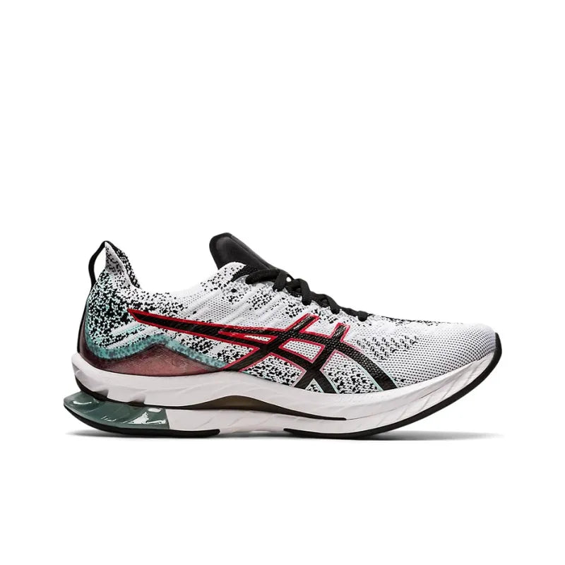 ASI_CS Gel Kinsei Blast Low-Top Casual Running Shoes for Men in White and Red