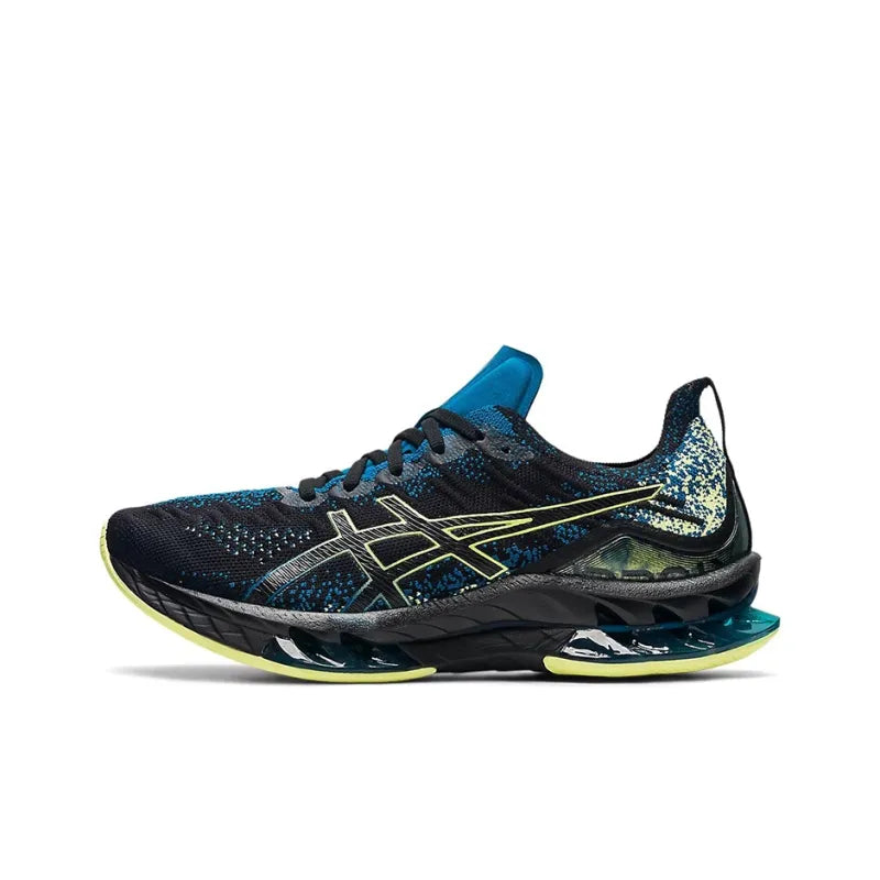 Asi_cs Gel Kinsei Blast Low-Top Casual Running Shoes for Men, Black and Blue
