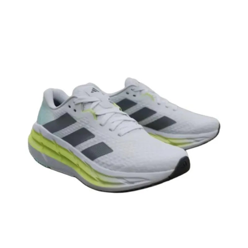Adi_das ADISTAR 3 non-slip, wear-resistant, breathable low-top casual running shoes for women in white, green, and gray
