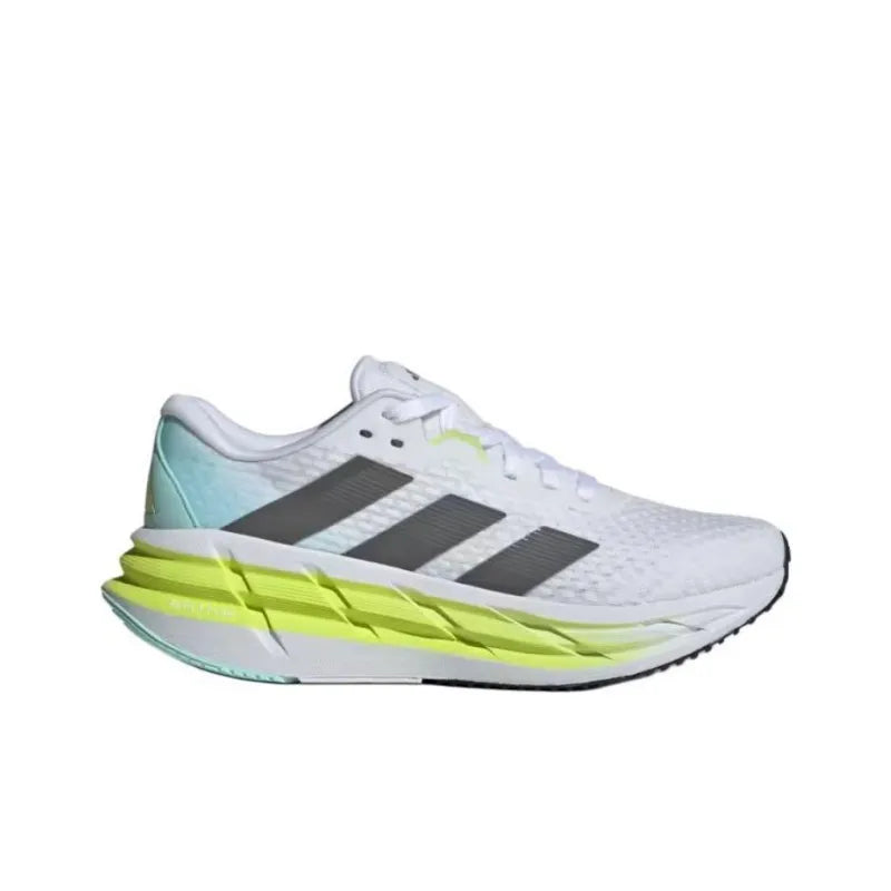 Adi_das ADISTAR 3 non-slip, wear-resistant, breathable low-top casual running shoes for women in white, green, and gray